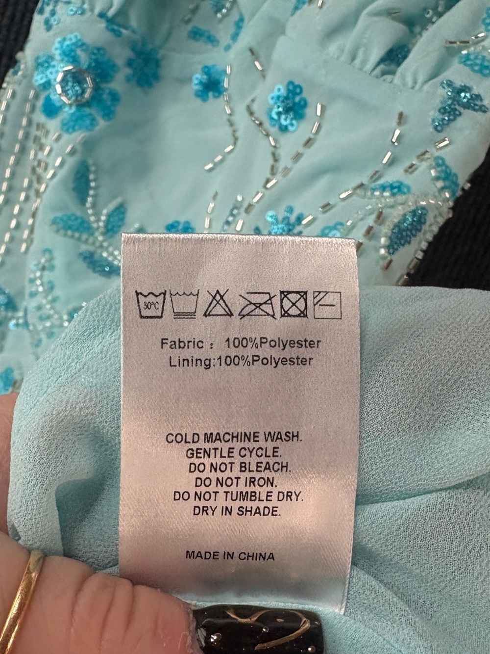 Peppermayo Light Blue Vietta Sequin Cami Micro Mini Dress size 4 or size Small - Picture 15 of 15